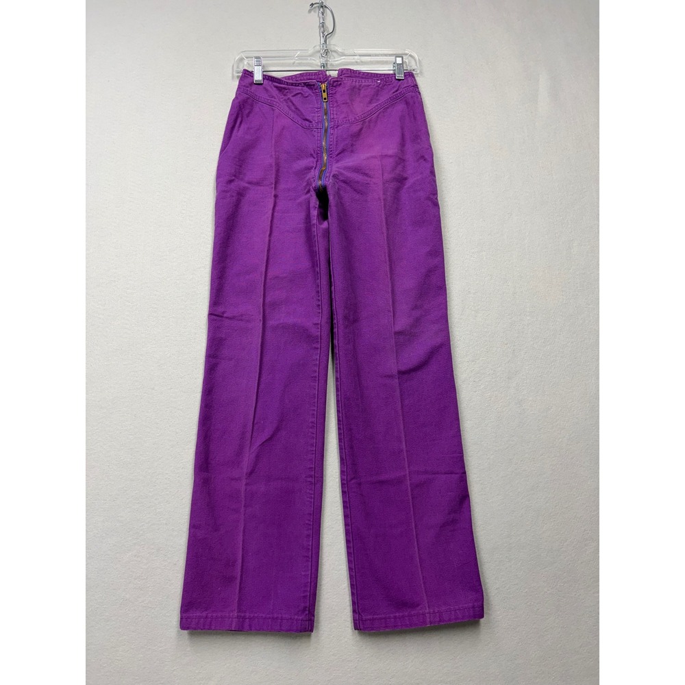 Rag City Blues Pants Womens 24x27 Vintage 70s High Waist Full Zip Wide Leg